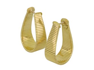 Carlo Weingrill yellow gold earrings, Italian hatton garden