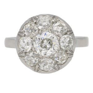 Art Deco diamond coronet cluster ring, circa 1920.