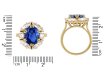 Vintage Ceylon sapphire and diamond cluster ring hatton garden