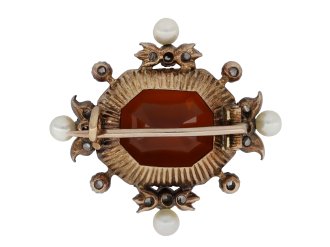Citrine, pearl & diamond brooch, circa 1860 hatton garden
