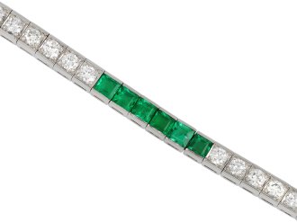 Tiffany & Co. emerald and diamond line bracelet hatton garden