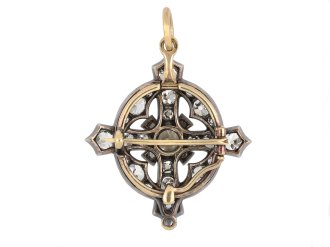 Diamond cross pendant / brooch, circa 1860 hatton garden