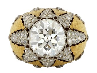Buccellati diamond cluster ring, Italian hatton garden