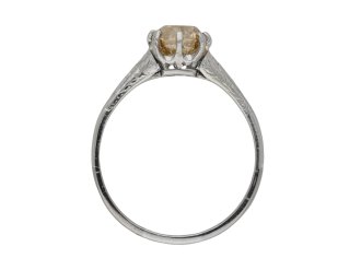 Antique fancy colour diamond solitaire ring berganza hatton garden