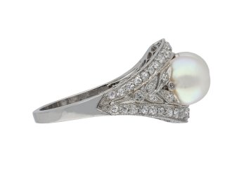 antique natural pearl diamond two stone ring hatton garden