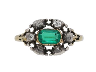 Georgian emerald and diamond ring berganza hatton garden