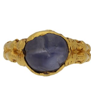Medieval zoomorphic sapphire ring, circa 12th-14th century.