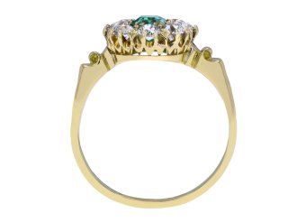 Victorian emerald and diamond coronet cluster ring