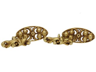 Gothic revival gold cufflinks by Wièse berganza hatton garden