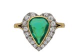 Edwardian Colombian emerald and diamond cluster ring, circa 1905.