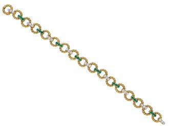 Boucheron Diamond and Emerald bracelet hatton garden