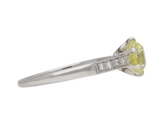 Fancy yellow solitaire diamond ring berganza hatton garden
