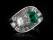 Colombian emerald diamond crossover ballerina ring hatton garden