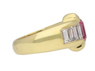 Ceylon pink sapphire and diamond ring berganza hatton garden