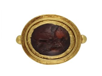 Ancient Roman intaglio Victory ring, circa 1st century AD.