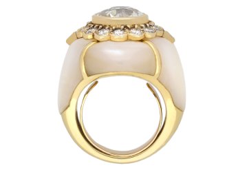 Fred diamond and mother of pearl cluster ring, hatton garden
