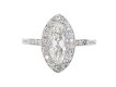 René Boivin marquise diamond coronet cluster ring. Hatton Garden