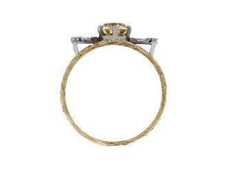 Vintage yellow Ceylon sapphire and diamond ring,hatton garden