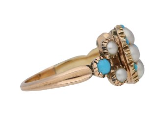 Antique pearl turquoise ring berganza hatton garden