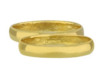 Gold posy ring, The love is true IOU Hatton garden