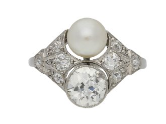  Art Deco pearl diamond ring berganza hatton garden