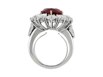 Vintage ruby diamond coronet cluster ring berganza hatton garden