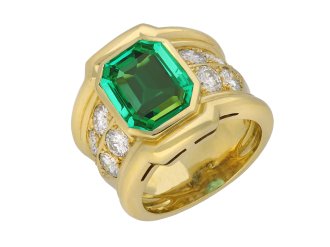 Colombian emerald and diamond ring, circa 1970 hatton garden