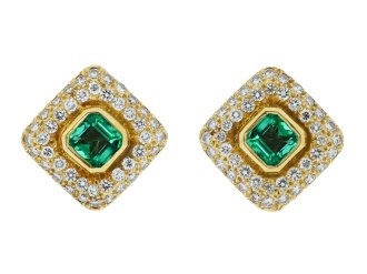 colombian emerald and diamond earrings french circa 1970 .html