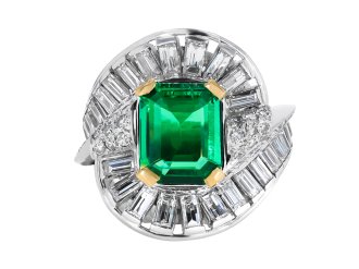 Mellerio emerald and diamond ring berganza hatton garden