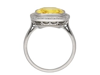 Ceylon yellow sapphire and diamond ring berganza hatton garden