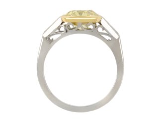 Fancy intense yellow diamond flanked solitaire ring hatton garden