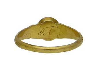 Early gold ring set with garnet hatton garden berganza
