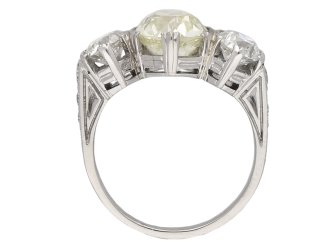 Art Deco three stone diamond ring berganza hatton garden