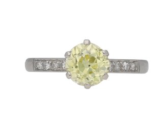Fancy yellow solitaire diamond ring berganza hatton garden