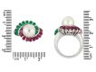 Mauboussin pearl, ruby and emerald cluster ring hatton garden