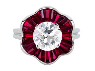 Oscar Heyman Brothers diamond and ruby cluster ring hatton garden