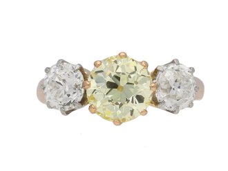 Edwardian fancy yellow diamond ring berganza hatton garden