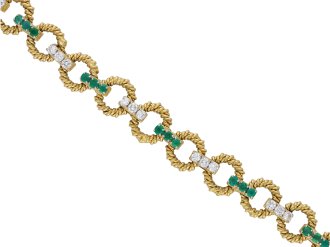 Boucheron Diamond and Emerald bracelet hatton garden