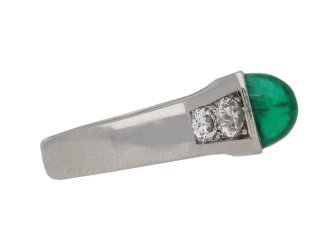 Art Deco Colombian emerald diamond ring berganza hatton garden