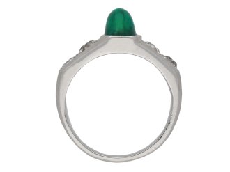 Art Deco Colombian emerald diamond ring berganza hatton garden