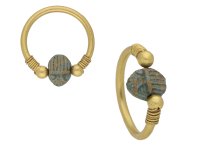 Egyptian scarab swivel ring, circa 664-332 BC.