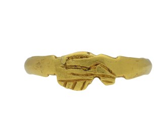 Medieval gold fede betrothal ring hatton garden