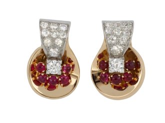 Boucheron ruby and diamond clip earrings hatton garden