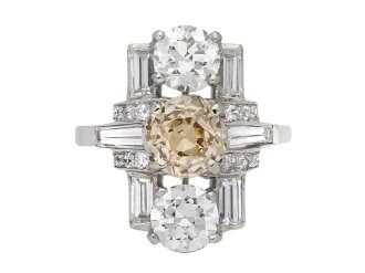 Art Deco fancy coloured diamond ring, berganza hatton garden