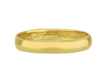 Gold posy ring, The love is true IOU Hatton garden