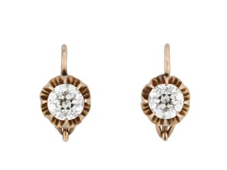 Victorian diamond drop earrings, circa 1890.