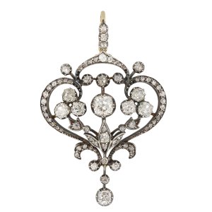Victorian diamond pendant/brooch, circa 1880. 