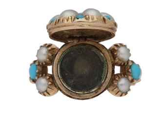 Antique pearl turquoise ring berganza hatton garden