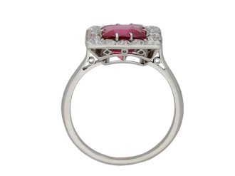 Art Deco pink spinel and diamond ring berganza hatton garden