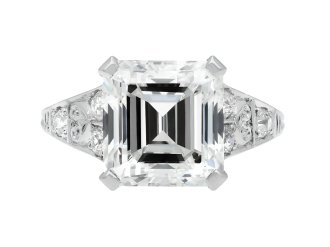 Art Deco Asscher cut diamond ring hatton garden